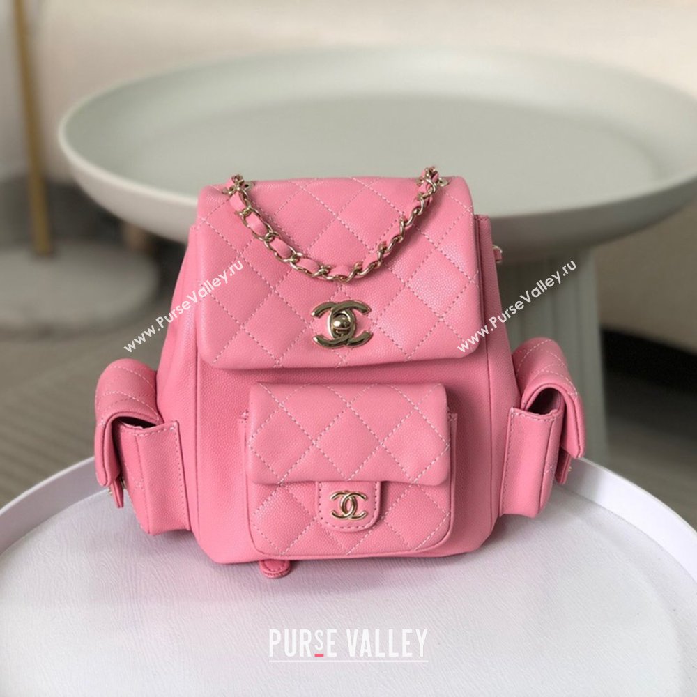 Chanel Grained Shiny Calfskin Small Backpack Bag AS4399 Pink 2023 Top (SM-23112818)