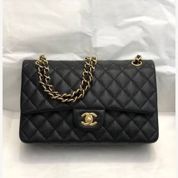 Chanel Quilted Big Grained Calfskin Medium Classic Flap Bag A01112 Black/Gold 024 2021 (SM-210930068)
