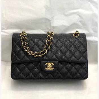 Chanel Quilted Big Grained Calfskin Medium Classic Flap Bag A01112 Black/Gold 024 2021  (SM-210930068)