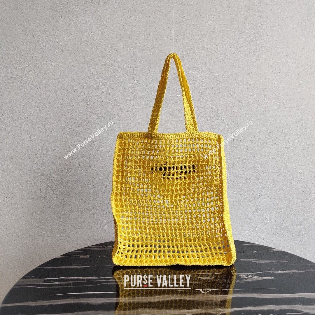 Prada Woven Raffia Tote Bag 1BG393 Yellow 2021 (YZ-21080419)