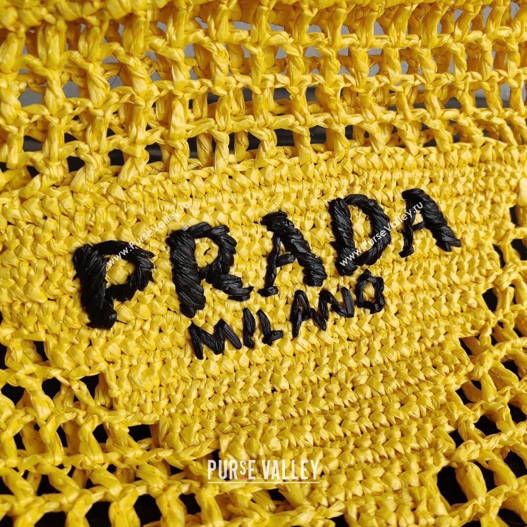 Prada Woven Raffia Tote Bag 1BG393 Yellow 2021 (YZ-21080419)