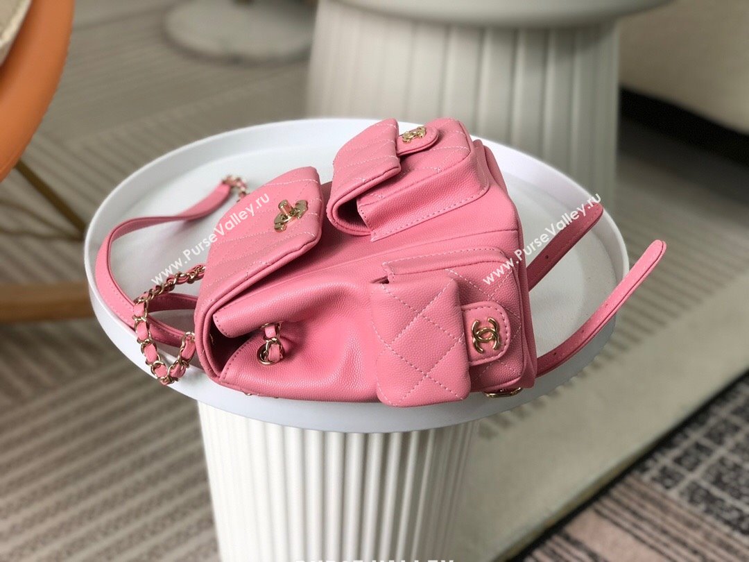 Chanel Grained Shiny Calfskin Small Backpack Bag AS4399 Pink 2023 Top (SM-23112818)