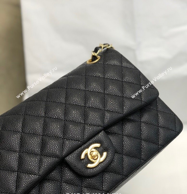Chanel Quilted Big Grained Calfskin Medium Classic Flap Bag A01112 Black/Gold 024 2021  (SM-210930068)
