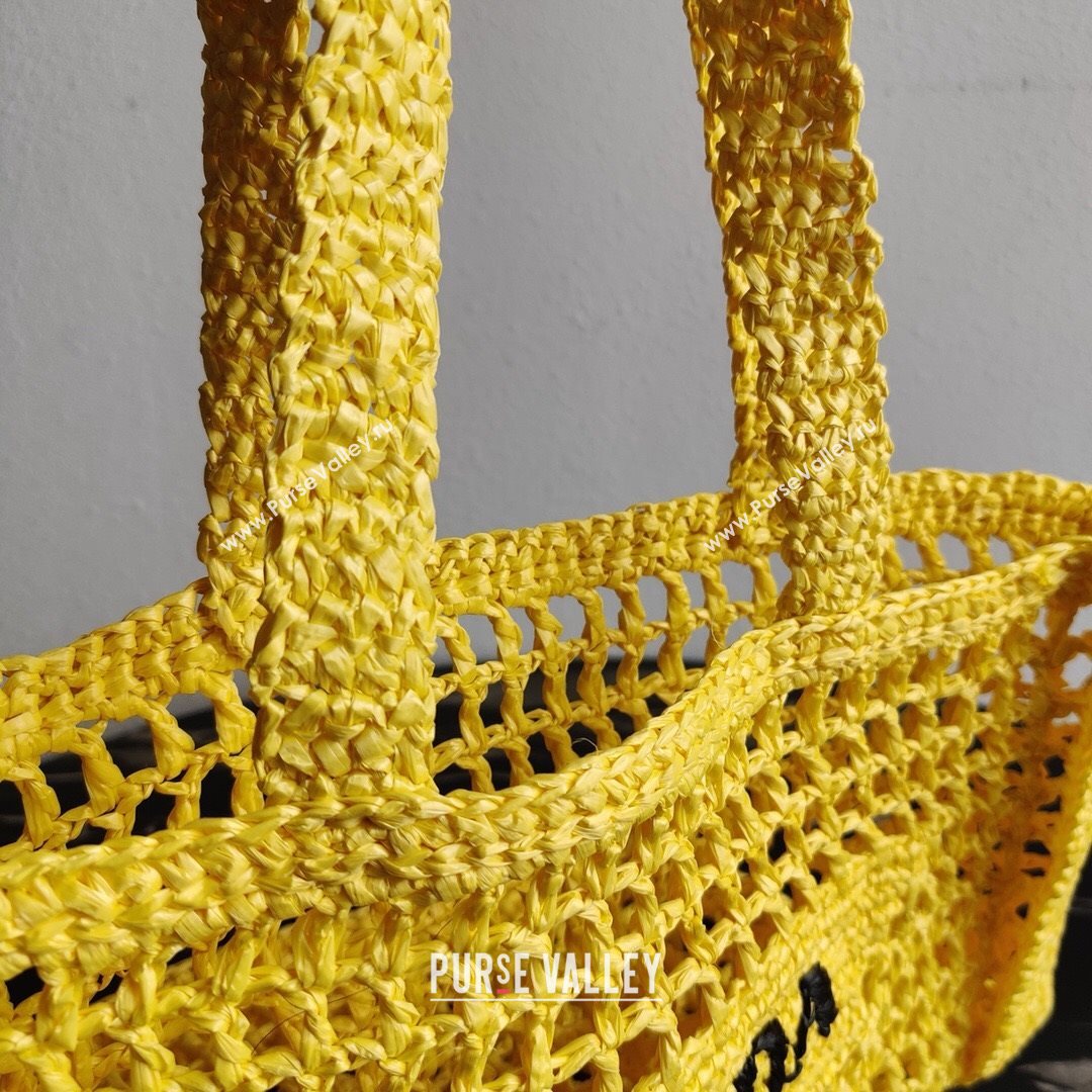 Prada Woven Raffia Tote Bag 1BG393 Yellow 2021 (YZ-21080419)