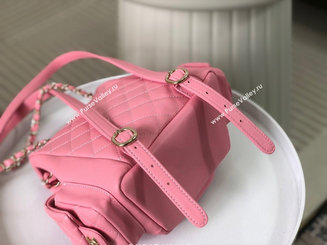 Chanel Grained Shiny Calfskin Small Backpack Bag AS4399 Pink 2023 Top (SM-23112818)