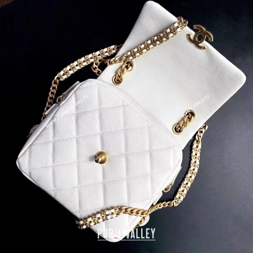 Chanel Grained Calfskin Backpack AS3108 White 2022 (YD-22031451)