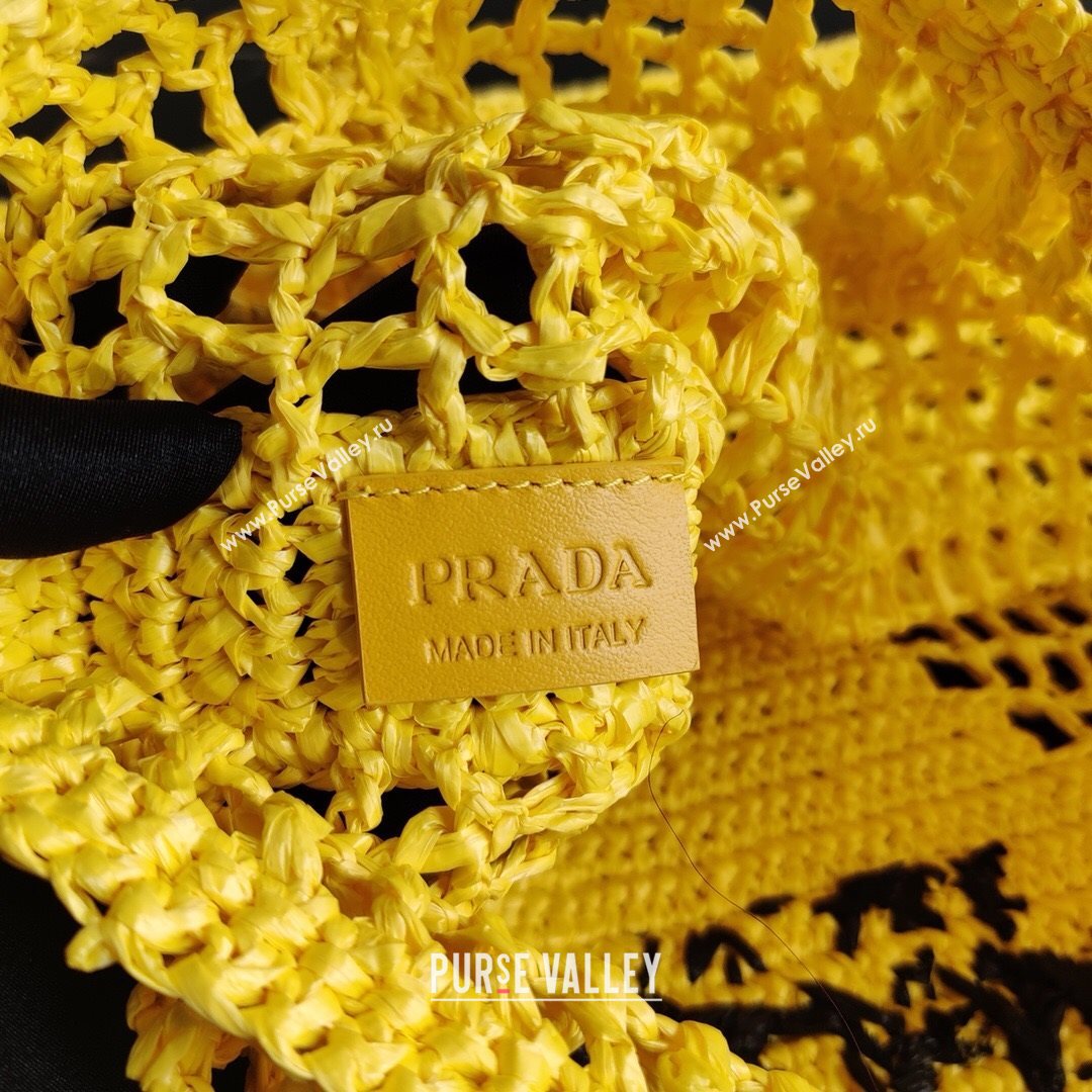 Prada Woven Raffia Tote Bag 1BG393 Yellow 2021 (YZ-21080419)