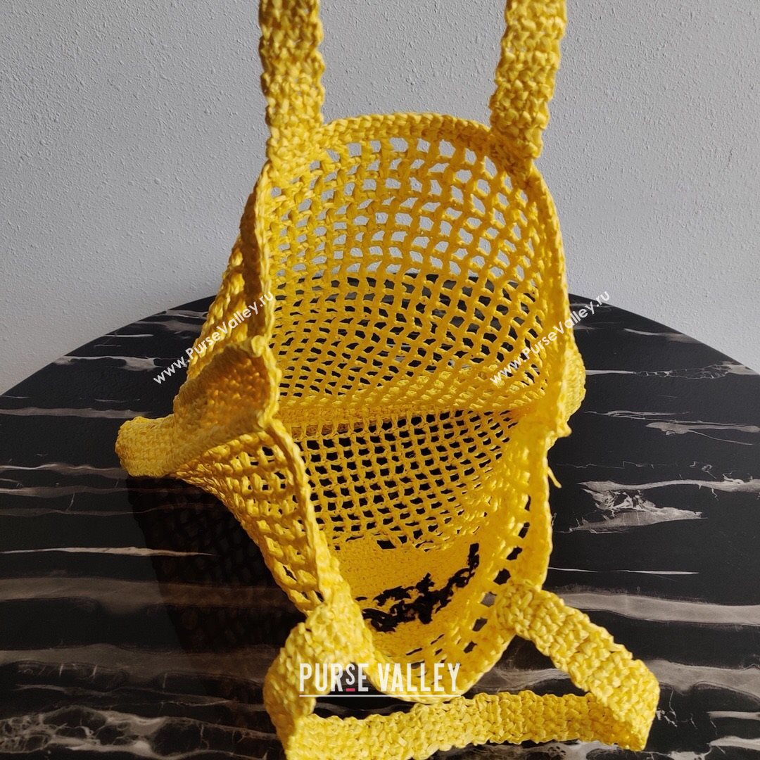 Prada Woven Raffia Tote Bag 1BG393 Yellow 2021 (YZ-21080419)