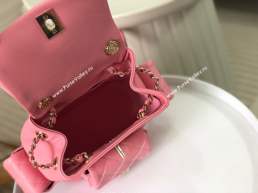 Chanel Grained Shiny Calfskin Small Backpack Bag AS4399 Pink 2023 Top (SM-23112818)