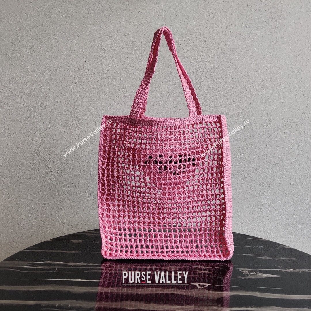 Prada Woven Raffia Tote Bag 1BG393 Pink 2021 (YZ-21080420)