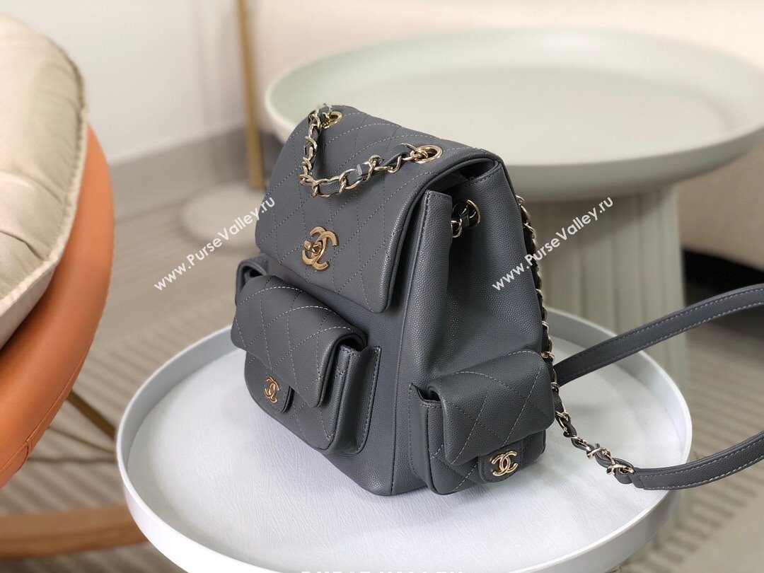 Chanel Grained Shiny Calfskin Backpack Bag AS4398 Grey 2023 Top (SM-23112819)