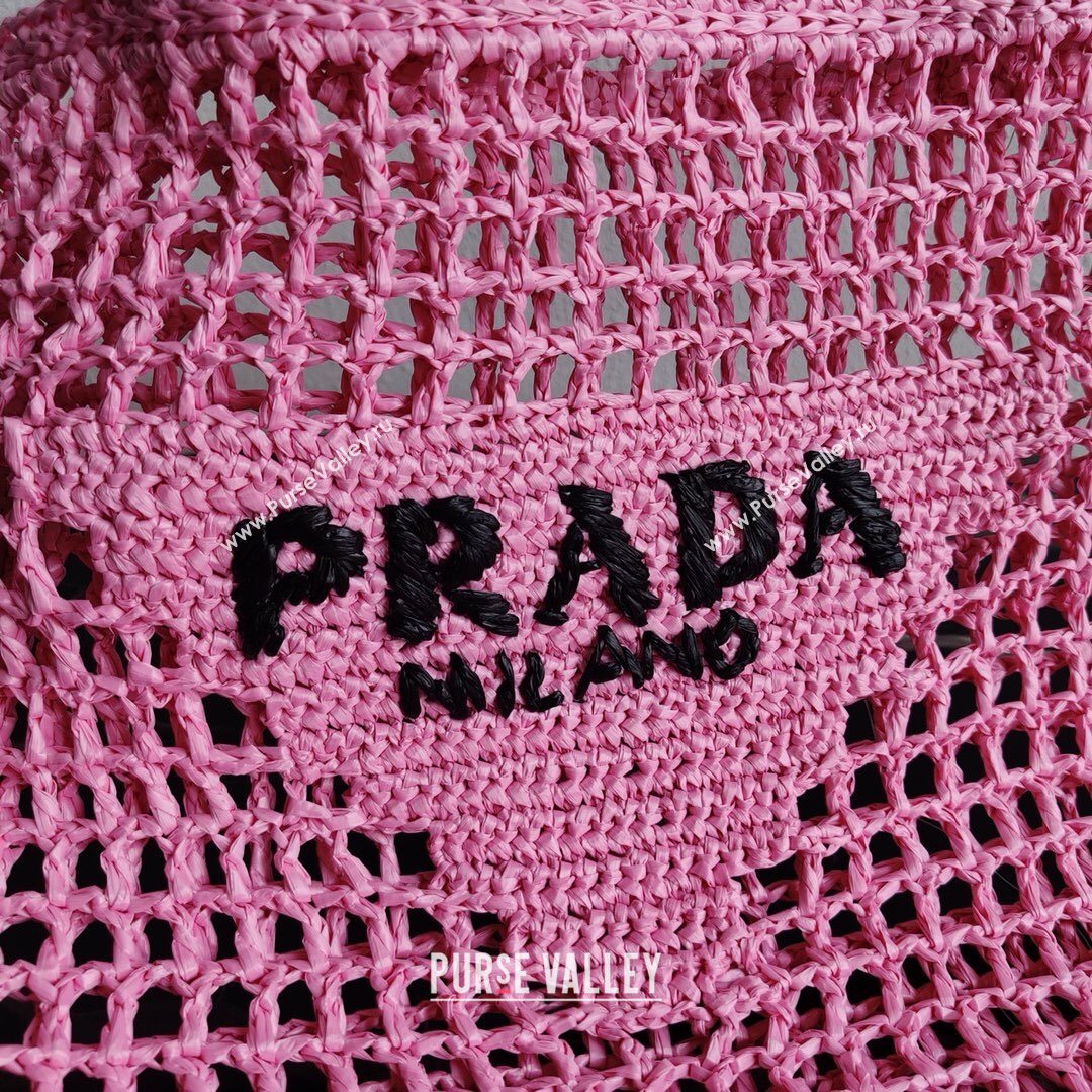 Prada Woven Raffia Tote Bag 1BG393 Pink 2021 (YZ-21080420)