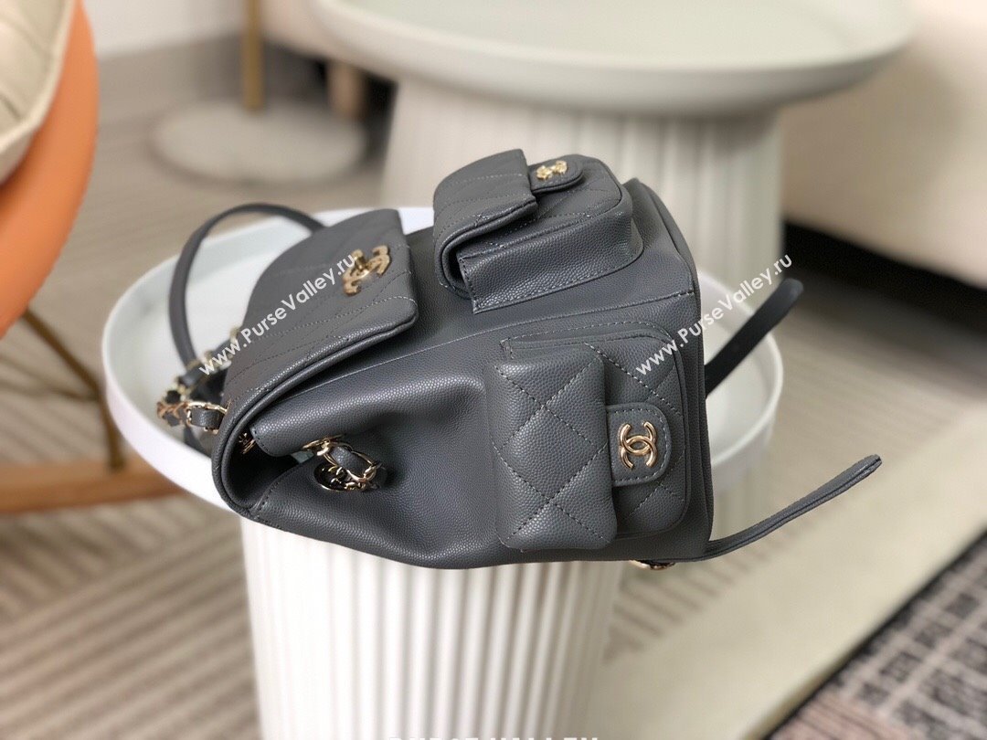 Chanel Grained Shiny Calfskin Backpack Bag AS4398 Grey 2023 Top (SM-23112819)