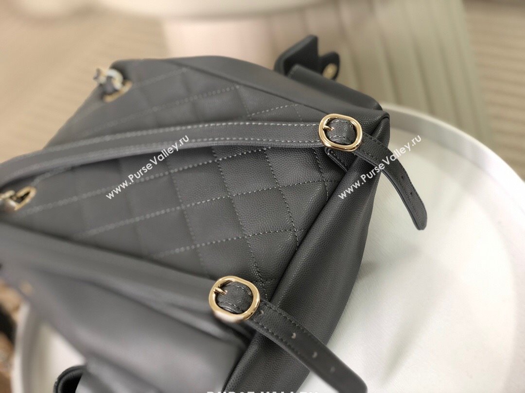 Chanel Grained Shiny Calfskin Backpack Bag AS4398 Grey 2023 Top (SM-23112819)