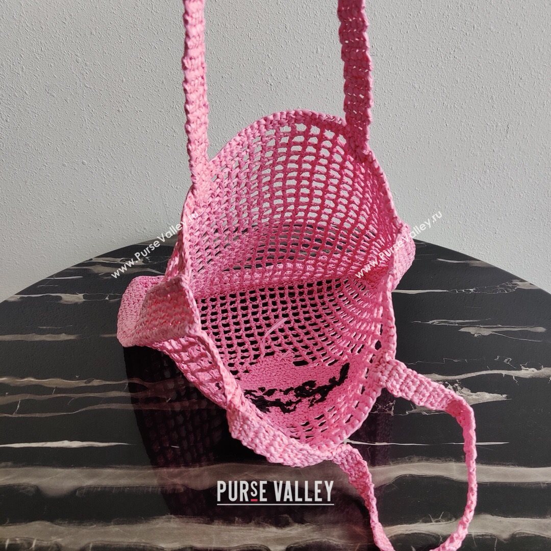 Prada Woven Raffia Tote Bag 1BG393 Pink 2021 (YZ-21080420)