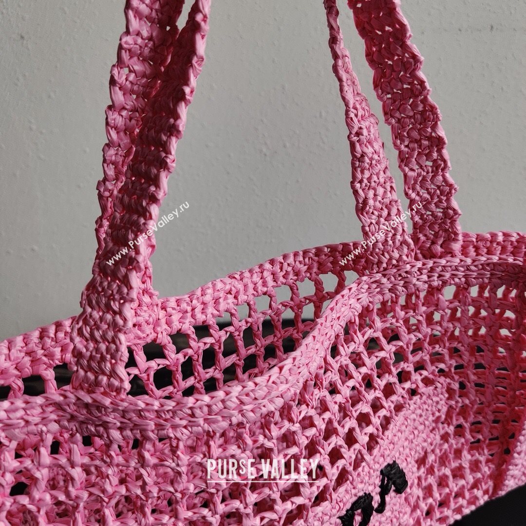 Prada Woven Raffia Tote Bag 1BG393 Pink 2021 (YZ-21080420)