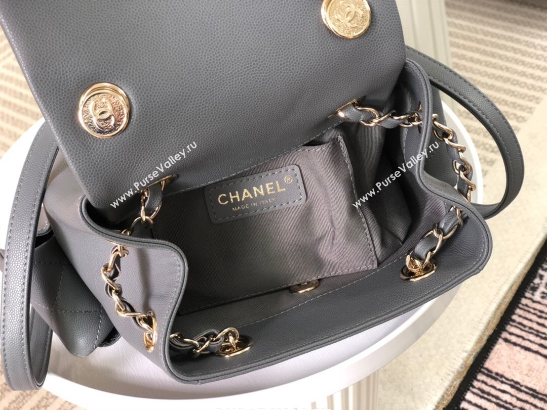 Chanel Grained Shiny Calfskin Backpack Bag AS4398 Grey 2023 Top (SM-23112819)