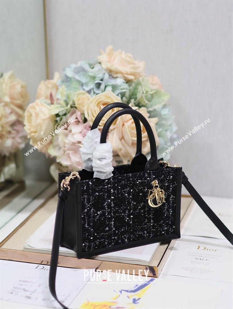 Dior Mini Book Tote Bag Bag in Black Tweed 2024 (DMZ-24062825)