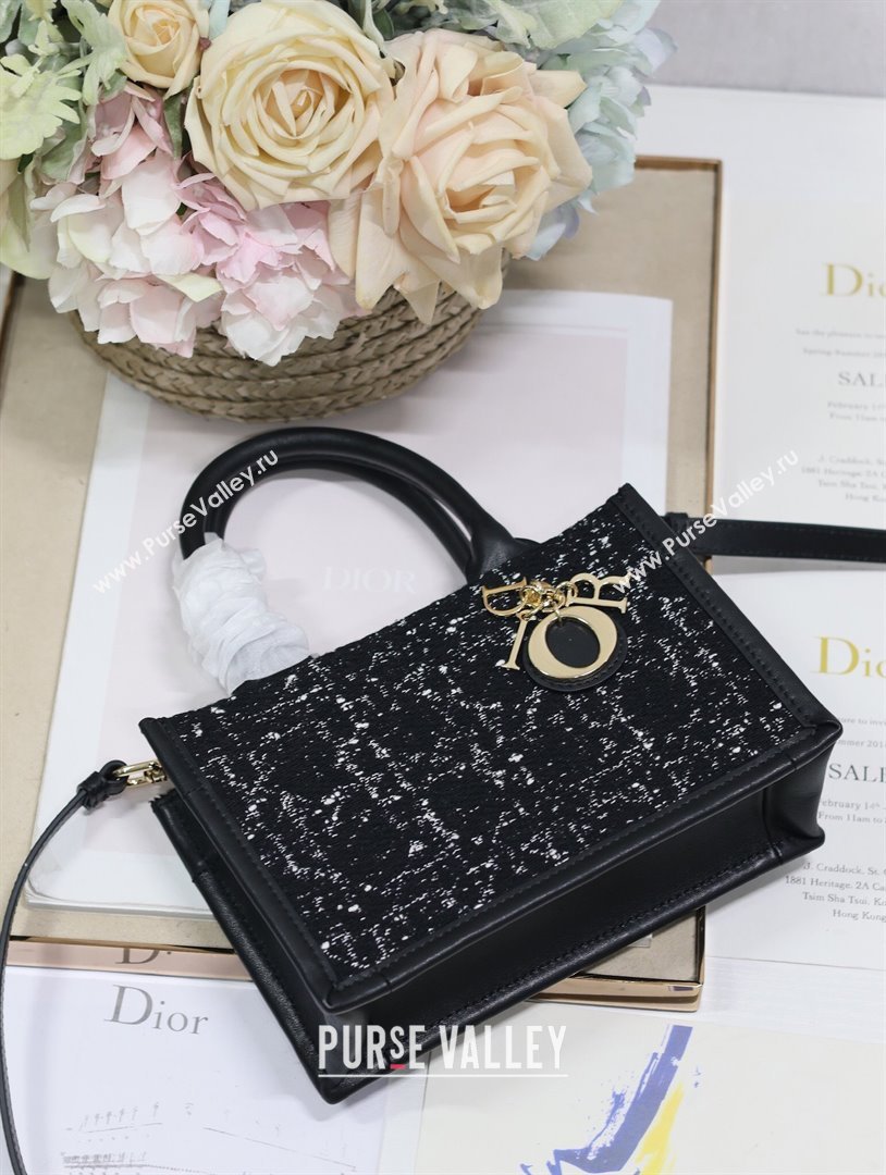 Dior Mini Book Tote Bag Bag in Black Tweed 2024 (DMZ-24062825)