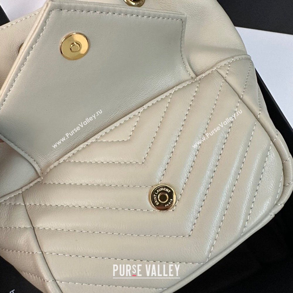 Saint Laurent Joe Mini Bucket Bag in Lambskin 701631 White 2024 Top (BL-24101066)