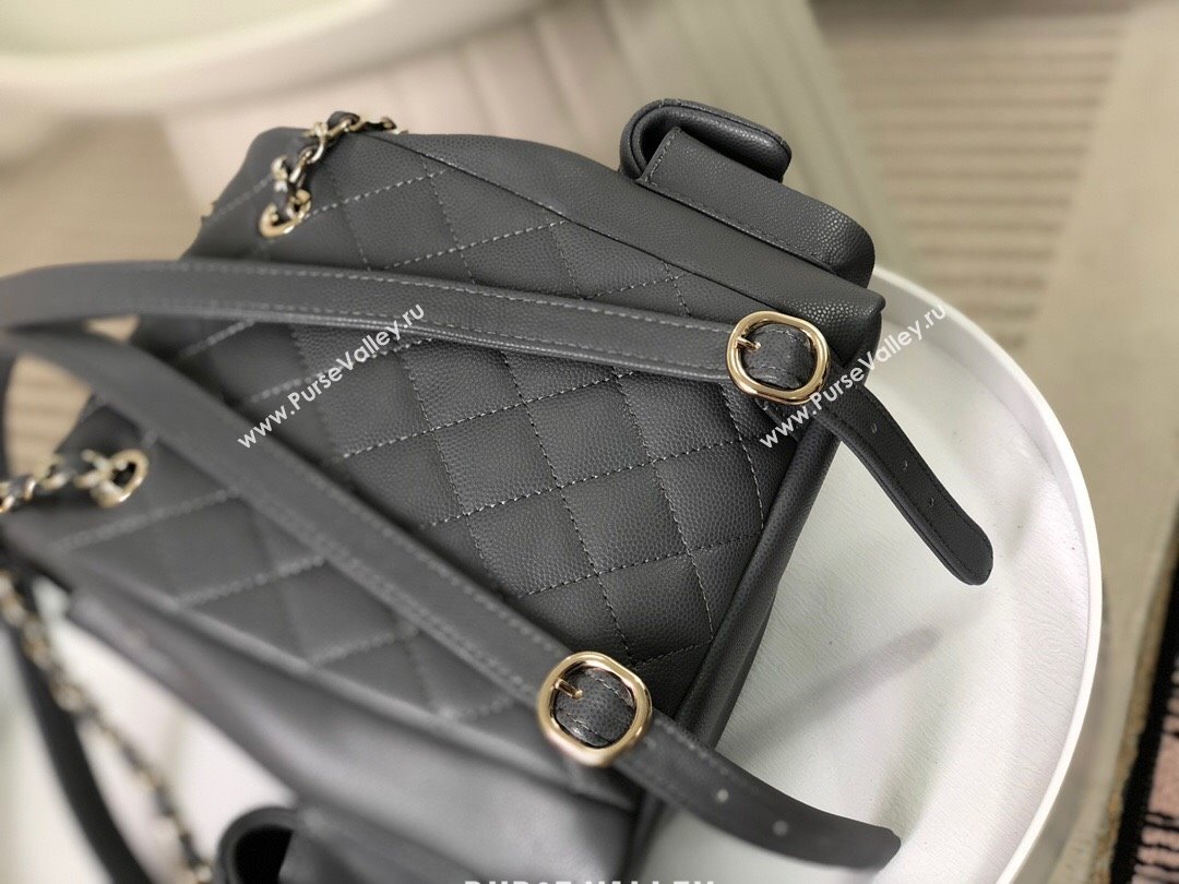 Chanel Grained Shiny Calfskin Small Backpack Bag AS4399 Grey 2023 Top (SM-23112820)