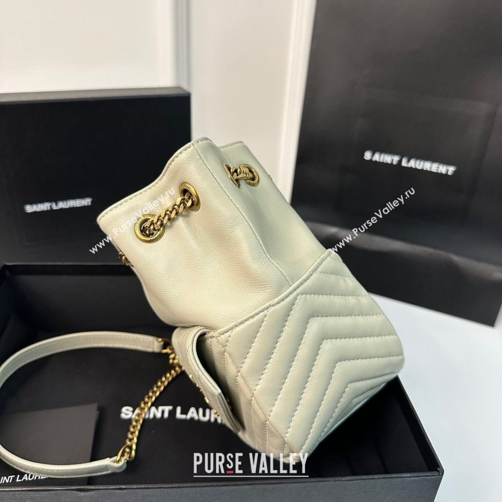 Saint Laurent Joe Mini Bucket Bag in Lambskin 701631 White 2024 Top (BL-24101066)