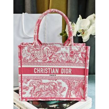 Dior Small Book Tote Bag Bag in Candy Pink Toile de Jouy Embroidery 2024 (DMZ-24062816)