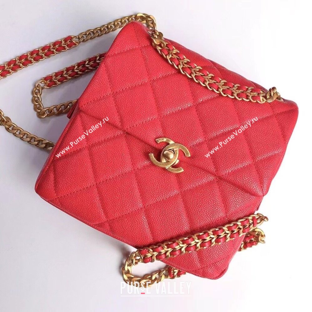 Chanel Grained Calfskin Backpack AS3108 Red 2022 (YD-22031454)