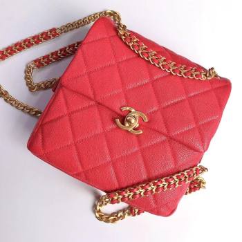 Chanel Grained Calfskin Backpack AS3108 Red 2022 (YD-22031454)