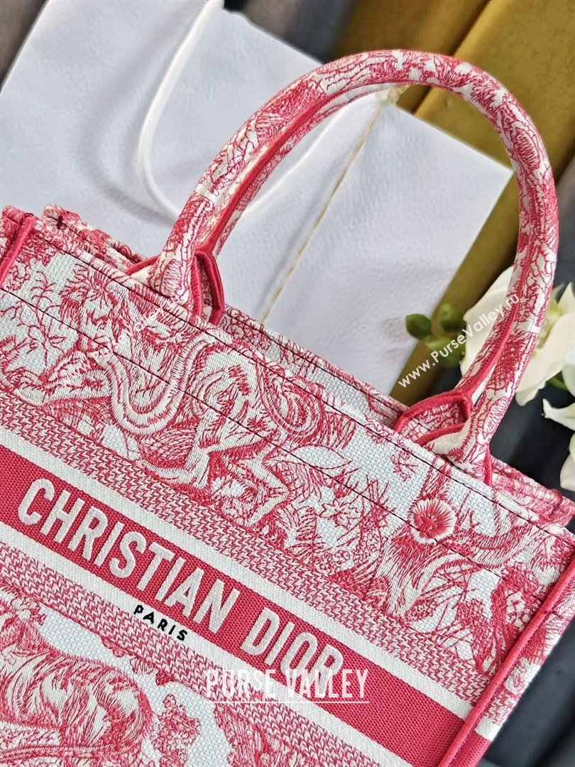 Dior Small Book Tote Bag Bag in Candy Pink Toile de Jouy Embroidery 2024 (DMZ-24062816)