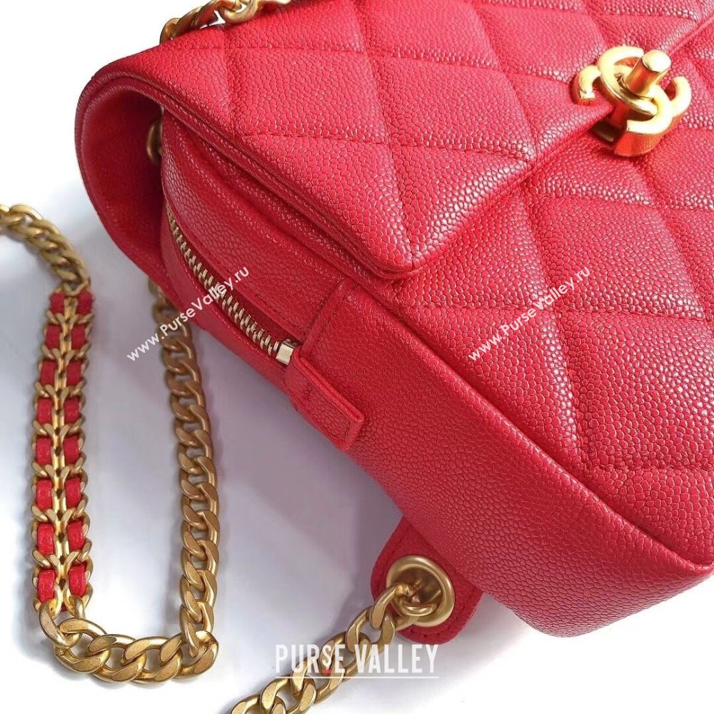 Chanel Grained Calfskin Backpack AS3108 Red 2022 (YD-22031454)
