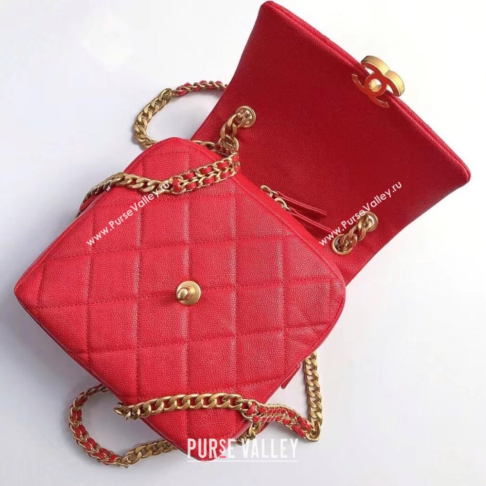 Chanel Grained Calfskin Backpack AS3108 Red 2022 (YD-22031454)