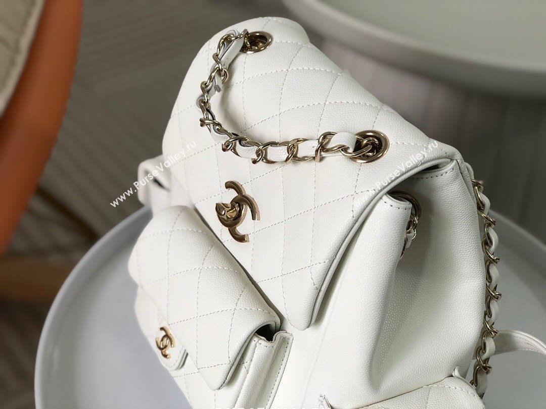 Chanel Grained Shiny Calfskin Backpack Bag AS4398 White 2023 Top (SM-23112821)