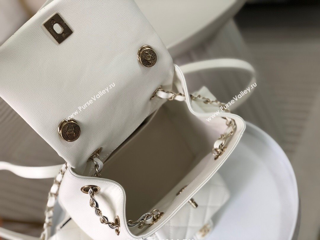 Chanel Grained Shiny Calfskin Backpack Bag AS4398 White 2023 Top (SM-23112821)