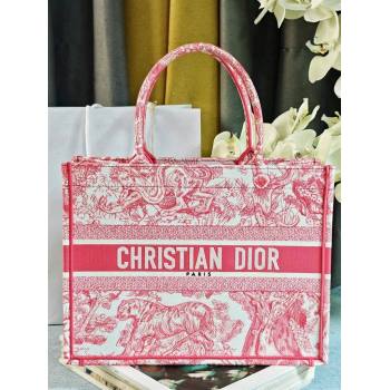 Dior Medium Book Tote Bag Bag in Candy Pink Toile de Jouy Embroidery 2024 (DMZ-24062817)