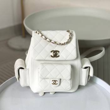 Chanel Grained Shiny Calfskin Small Backpack Bag AS4399 White 2023 Top (SM-23112822)