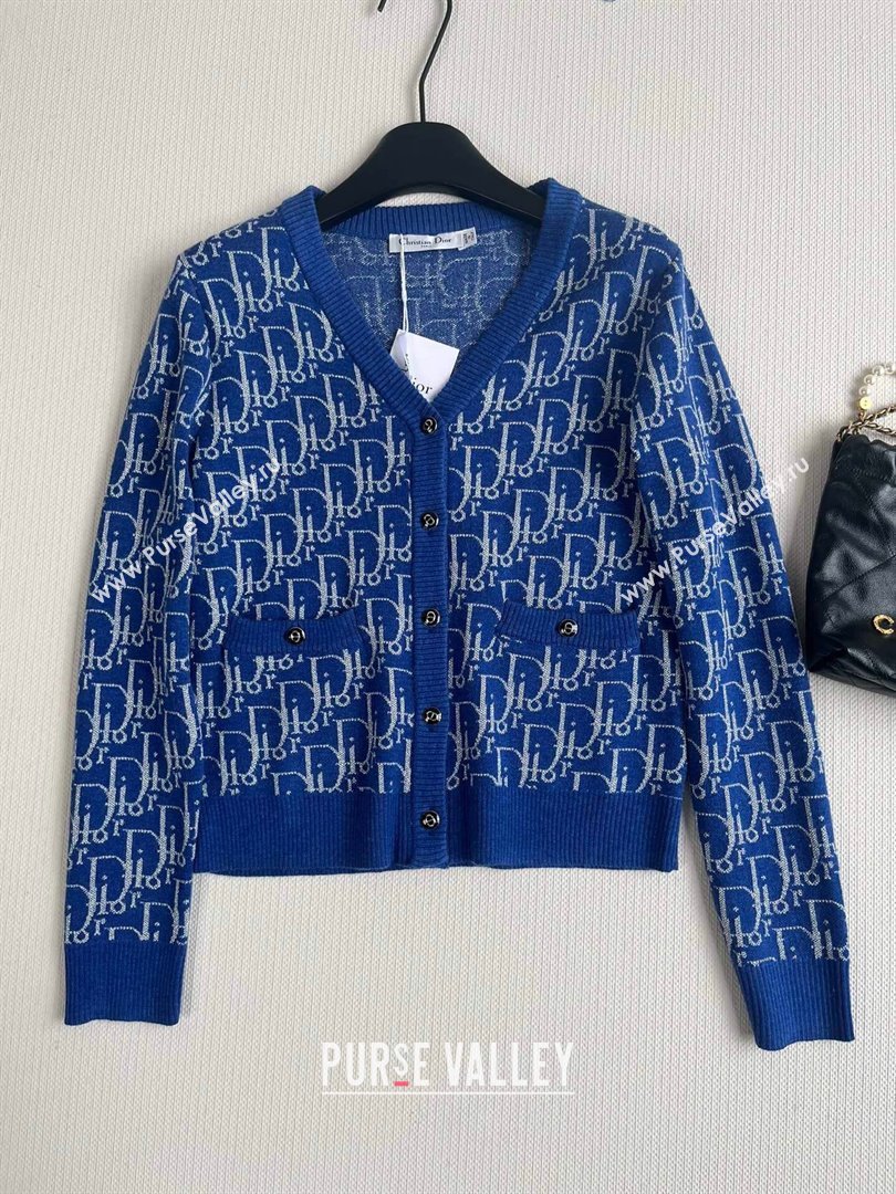 Dior Cashmere Cardigan D82401 Blue 2024 (Q-24082401)