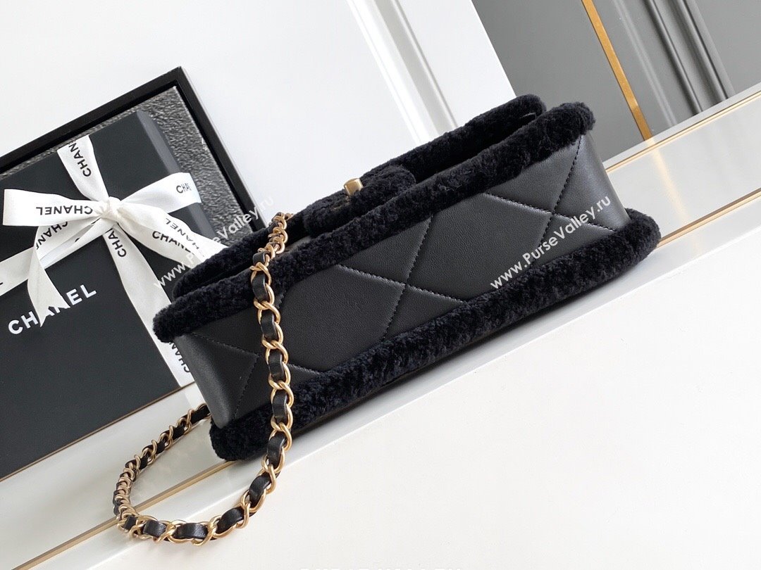 Chanel Shearling Lambskin Flap Bag AS5149 Black 2024 (YZ-24101068)