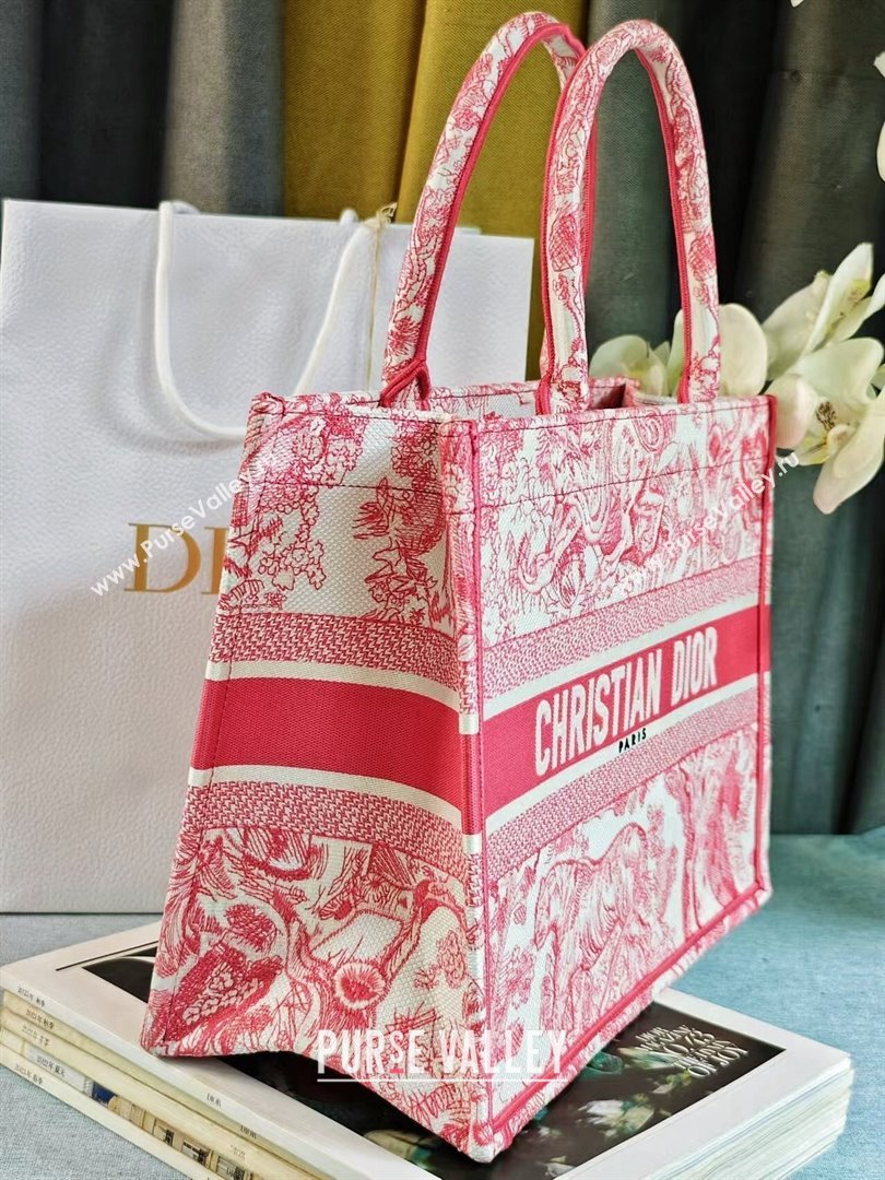 Dior Medium Book Tote Bag Bag in Candy Pink Toile de Jouy Embroidery 2024 (DMZ-24062817)