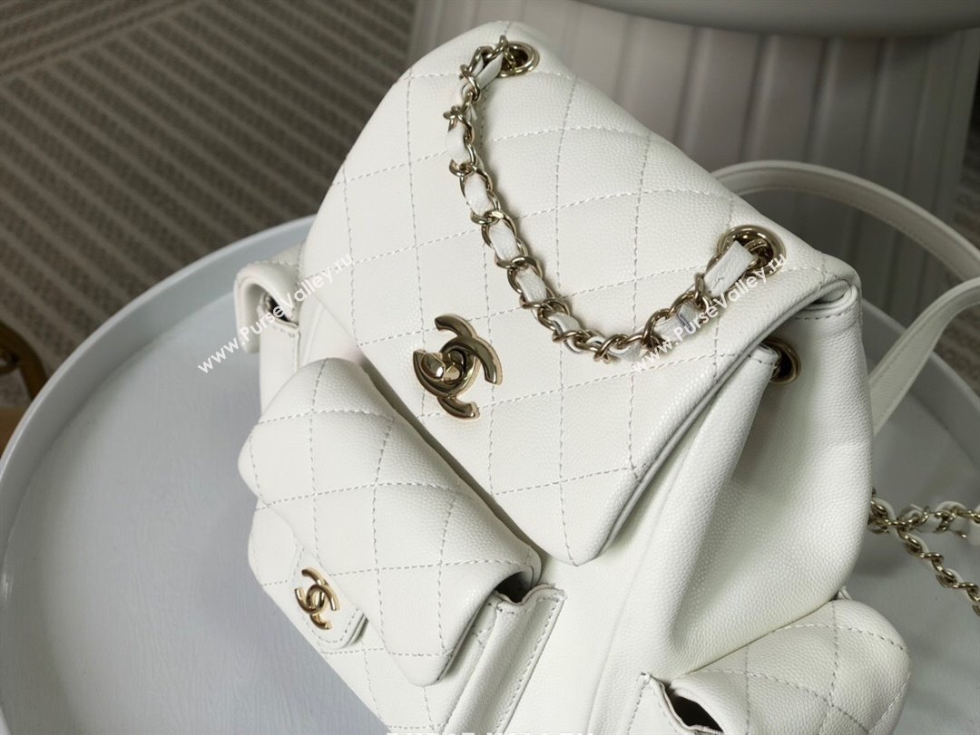 Chanel Grained Shiny Calfskin Small Backpack Bag AS4399 White 2023 Top (SM-23112822)