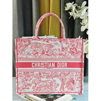 Dior Large Book Tote Bag Bag in Candy Pink Toile de Jouy Embroidery 2024 (DMZ-24062818)