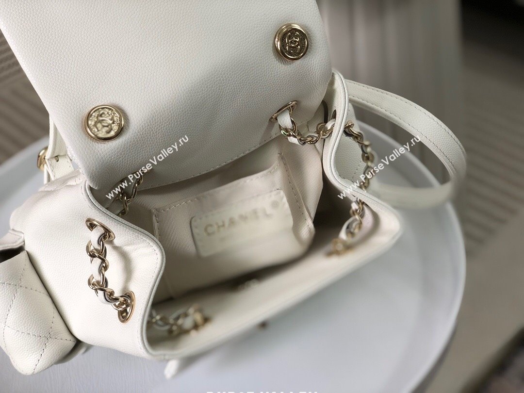 Chanel Grained Shiny Calfskin Small Backpack Bag AS4399 White 2023 Top (SM-23112822)