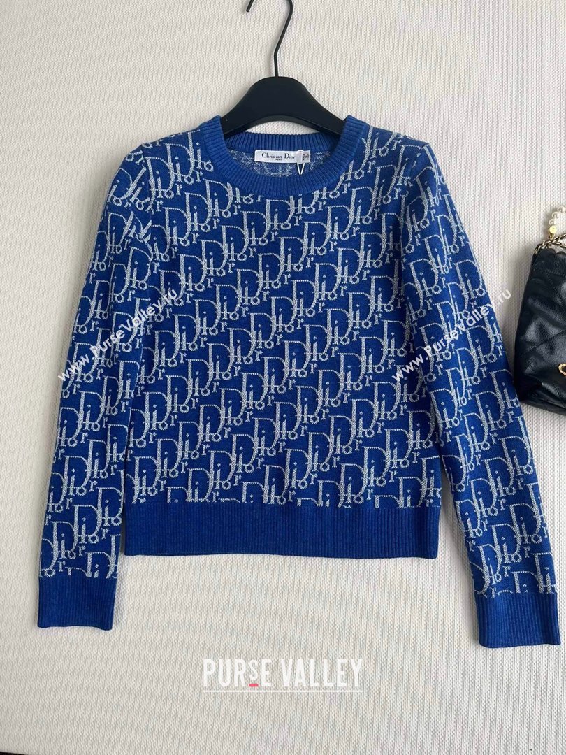 Dior Cashmere Sweater D82402 Blue 2024 (Q-24082402)