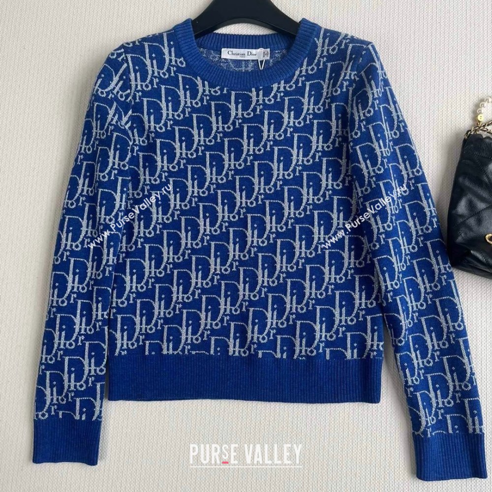 Dior Cashmere Sweater D82402 Blue 2024 (Q-24082402)