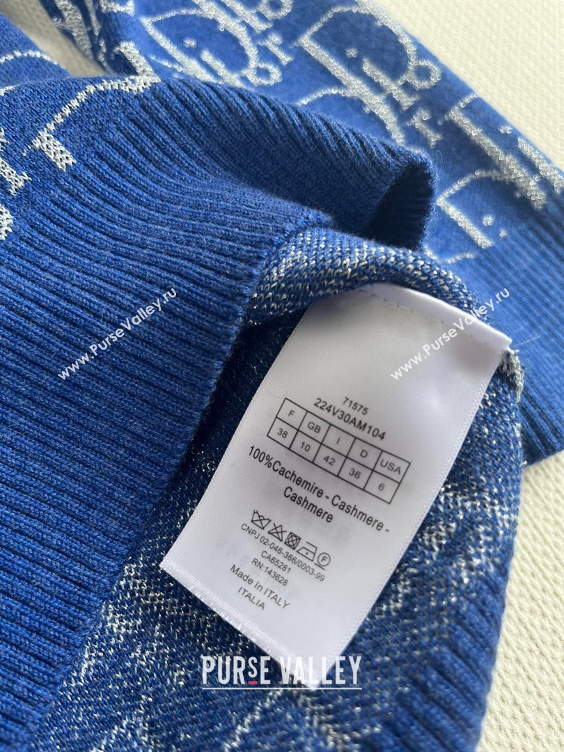 Dior Cashmere Sweater D82402 Blue 2024 (Q-24082402)