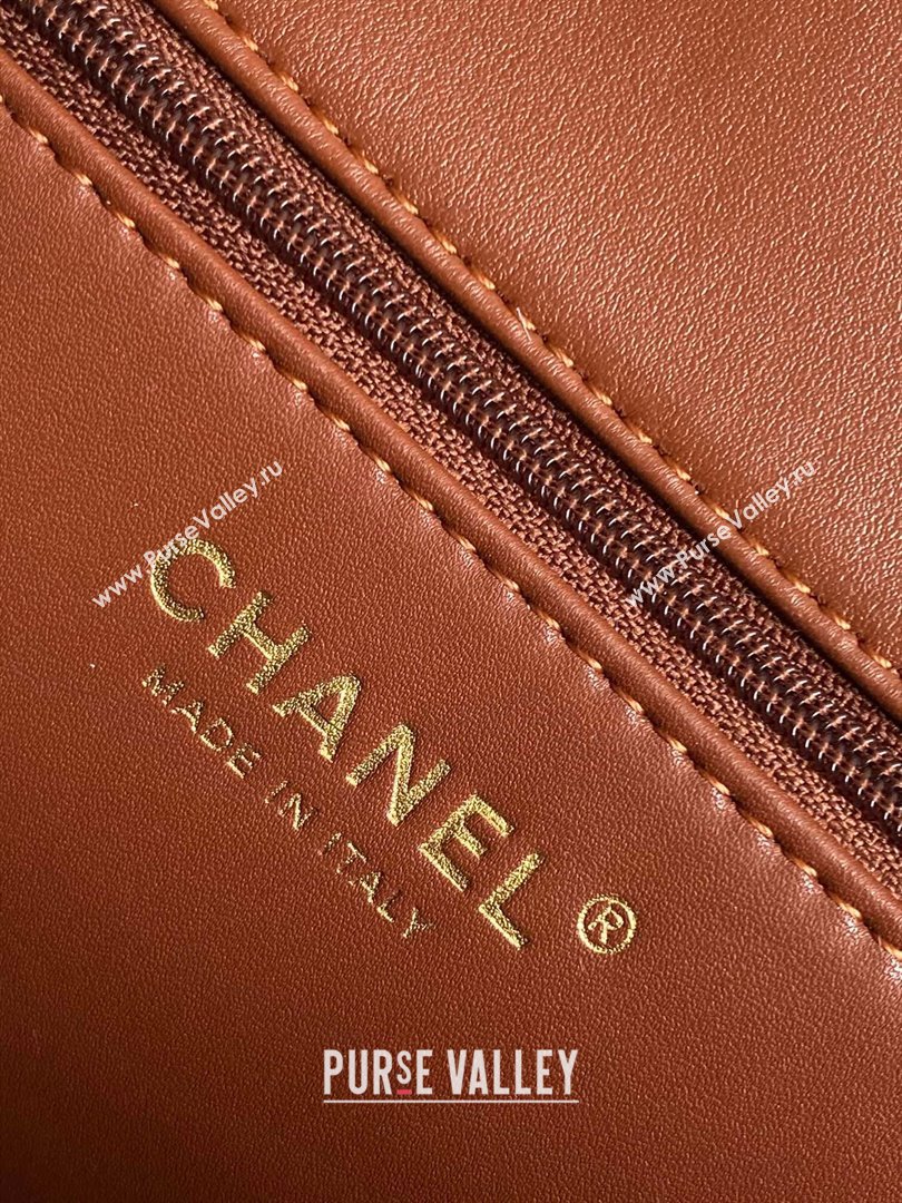 Chanel Shearling Lambskin Flap Bag AS5149 Brown 2024 (YZ-24101064)