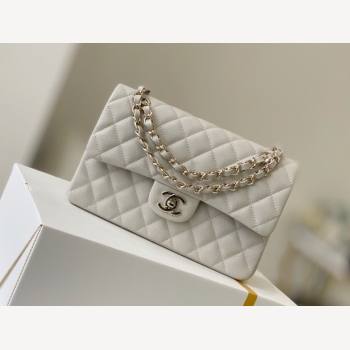 Chanel Haas Grained Calfskin Small Classic Flap Bag A01113 Off-white/Light Gold 2021(Original Quality) (M-210929056)