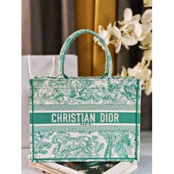 Dior Medium Book Tote Bag Bag in Aquamarina Toile de Jouy Embroidery 2024 (DMZ-24062820)