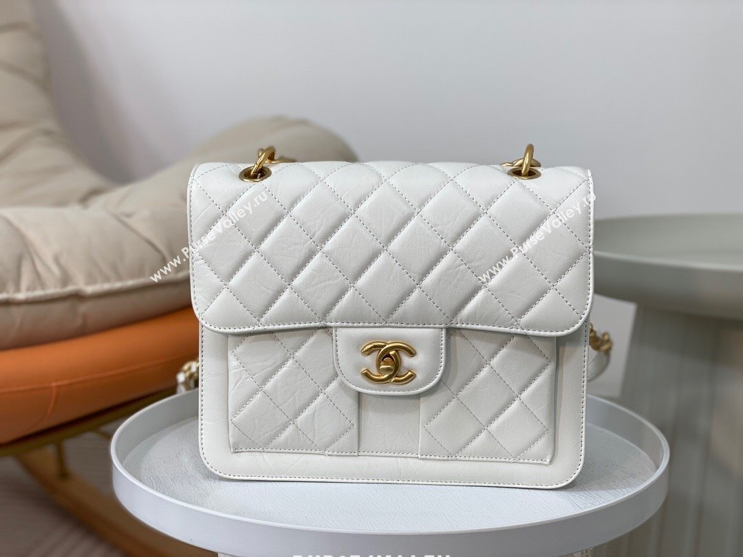 Chanel Calfskin Message Backpack AS3931 White 2023 Top (SM-23112825)