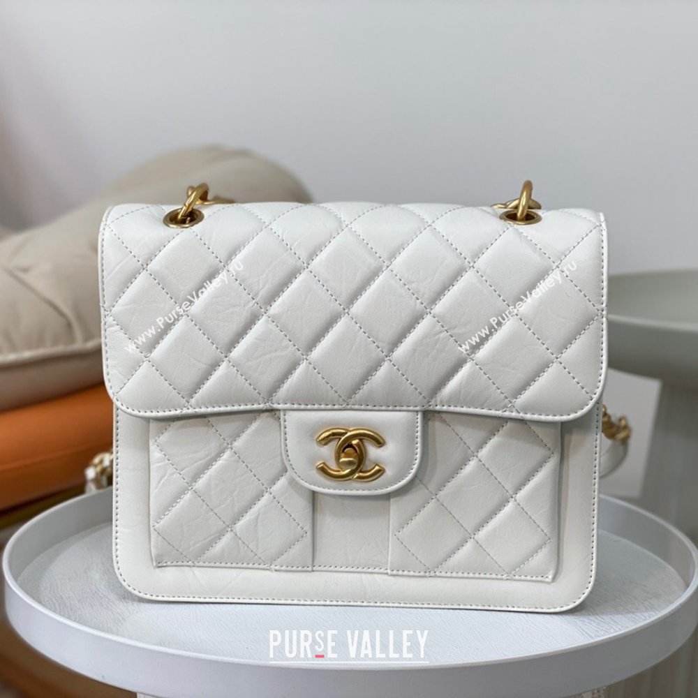 Chanel Calfskin Message Backpack AS3931 White 2023 Top (SM-23112825)